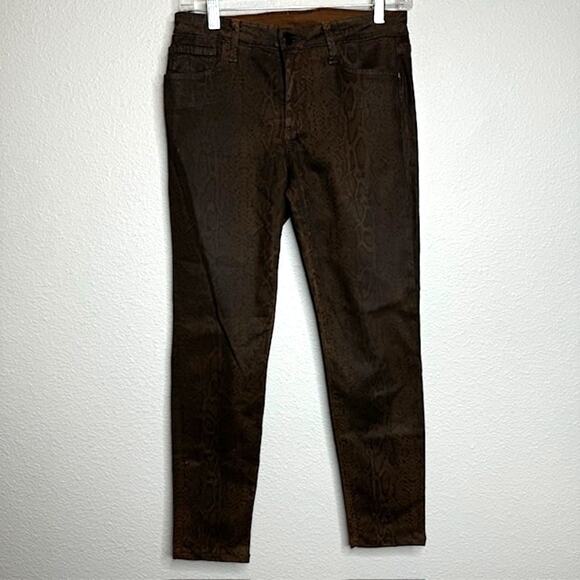 Joe's Jeans Women's Brown Leopard Print Skinny Ankle Pants Sz 27 - Picture 1 of 16
